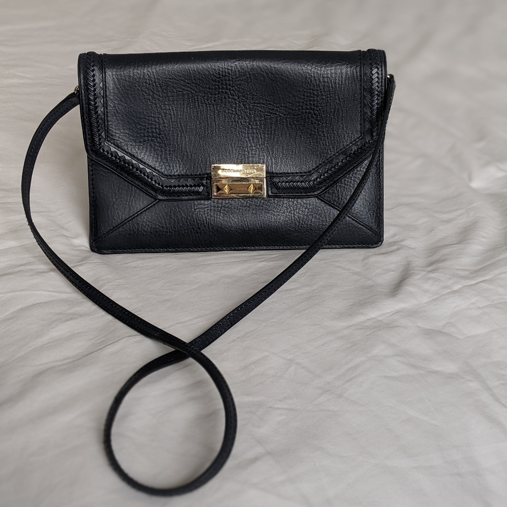 BCBG Navy Envelope leather clutch/purse